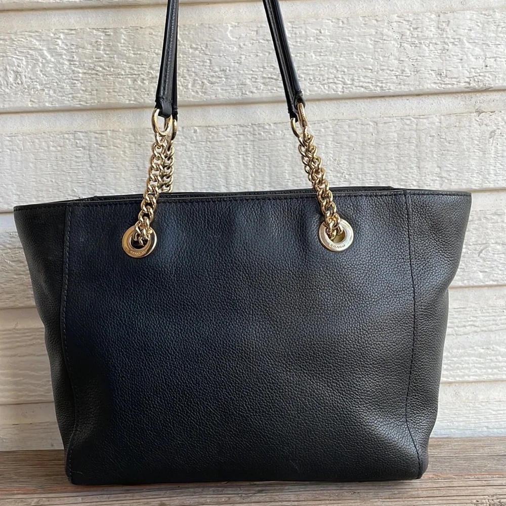 Coach Turnlock 27 Chain Leather Mollie Marley Tote Ava City - Picture 5 of 12